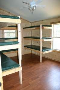 bunkroom A bunk room in Raft One's bunkhouse.
