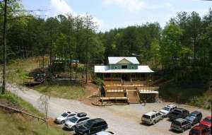Raft One's new outpost as seen from our zipline course.